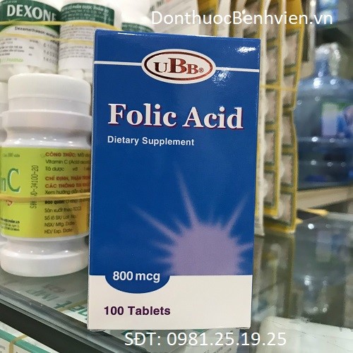 Thực phẩm bảo vệ sức khỏe UBB Folic Acid 800mcg