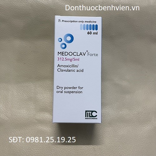 Bột pha hỗn dịch uống Thuốc Medoclav Forte 60ml