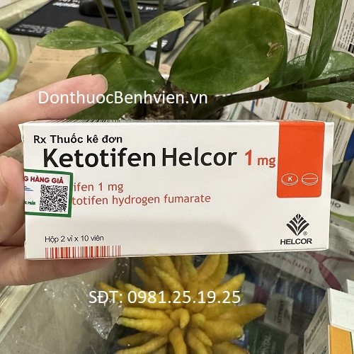 Thuốc Ketotifen Helcor 1mg