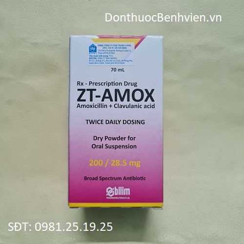 Bột khô pha hỗn dịch uống Thuốc ZT-Amox 70ml