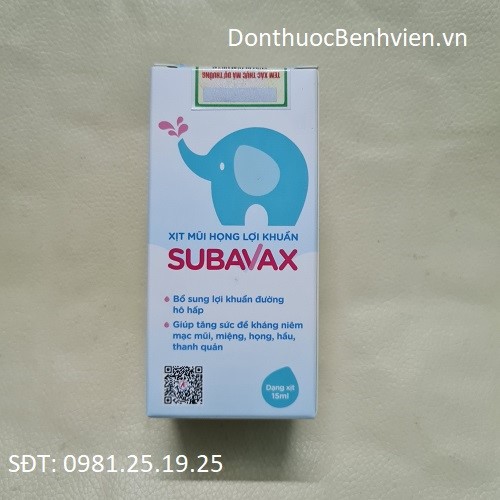 Xịt mũi họng lợi khuẩn Subavax 15ml