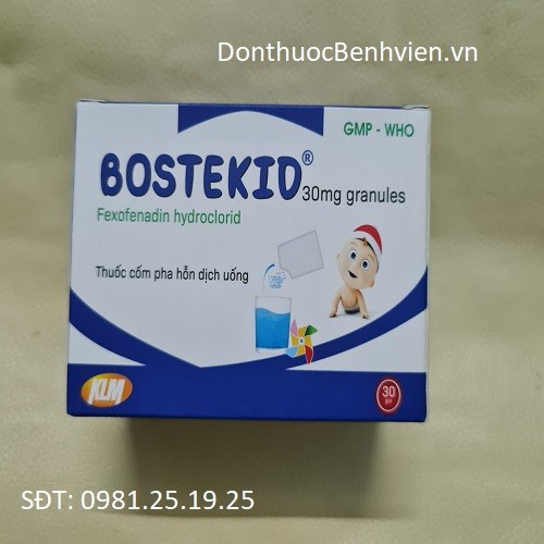 Cốm pha hỗn dịch uống Thuốc Bostekid 30mg