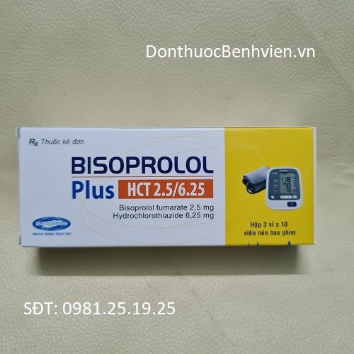 Viên uống Thuốc Bisoprolol Plus HCT 2.5mg/6.25mg