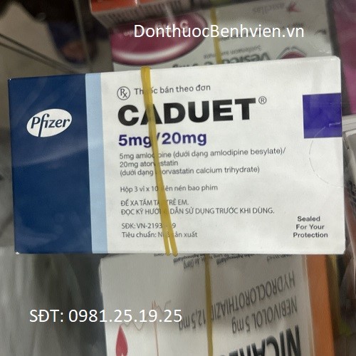 Viên nén bao phim Thuốc Caduet 5mg/20mg