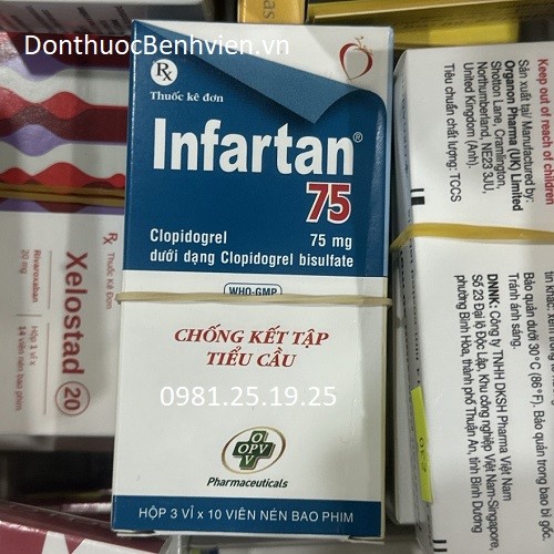 Viên nén bao phim Thuốc Infartan 75mg