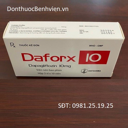 Viên nén bao phim Thuốc Daforx 10mg