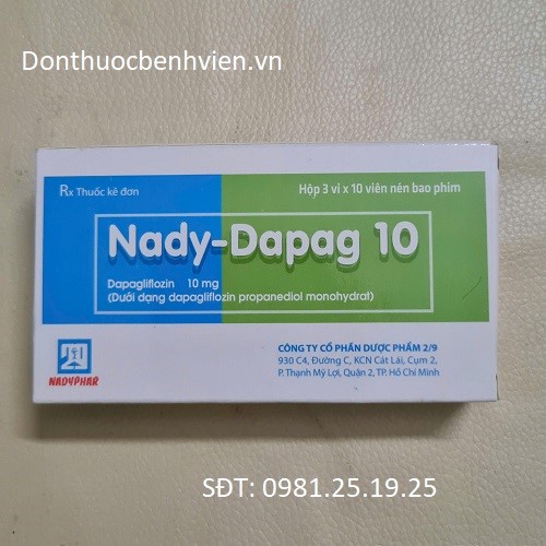 Viên nén bao phim Thuốc Nady-Dapag 10