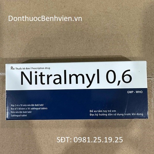 Viên nén đặt dưới lưỡi Nitralmyl 0.6mg