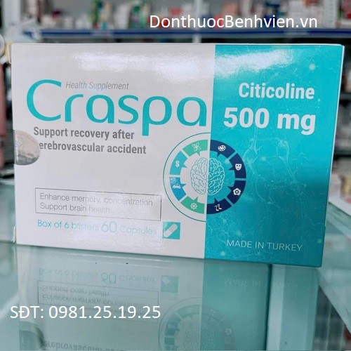 Viên uống bổ não Craspa Citicoline 500mg