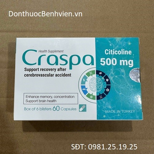 Viên uống bổ não Craspa Citicoline 500mg