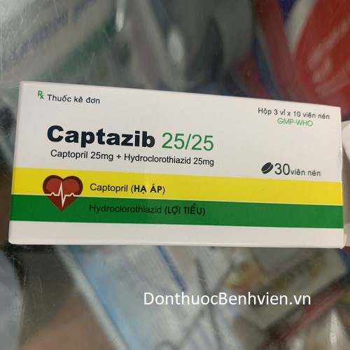 Viên uống Thuốc Captazib 25mg/25mg