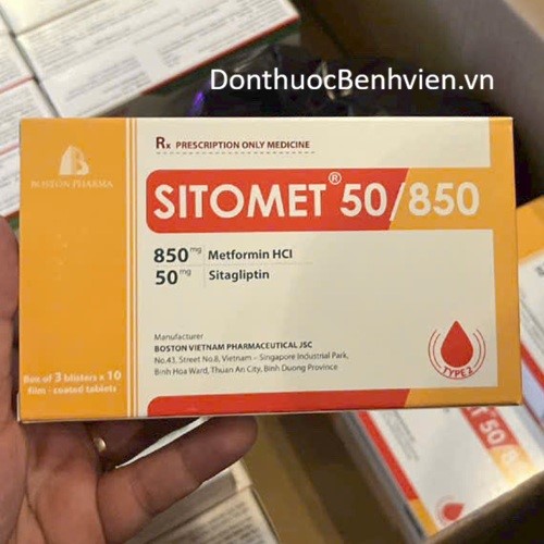 Viên nén bao phim Sitomet 50mg/850mg