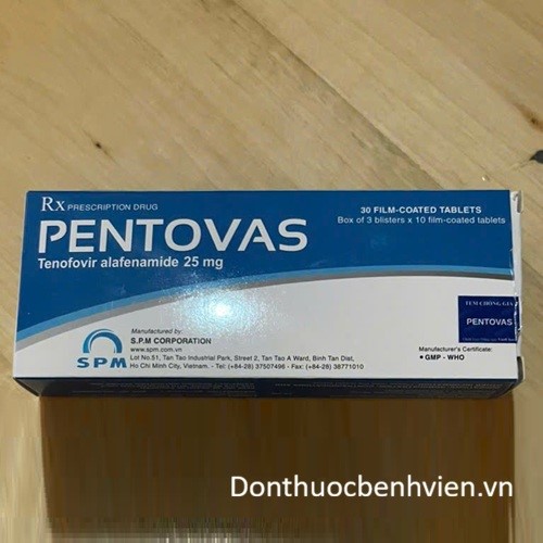 Viên nén bao phim Thuốc Pentovas 25mg