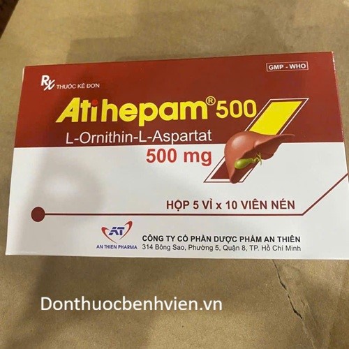 Viên nén Thuốc Atihepam 500mg