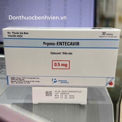 Viên nén Thuốc Pms-Entecavir 0.5mg