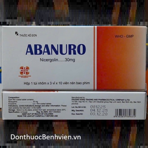 Viên nén bao phim Thuốc Abanuro 30mg