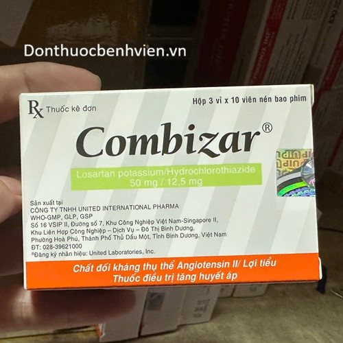 Viên nén bao phim Thuốc Combizar 50mg/12.5mg