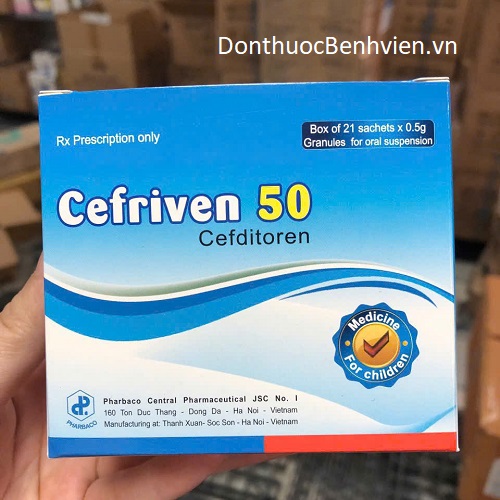 Bột pha hỗn dịch uống Thuốc Cefriven 50mg