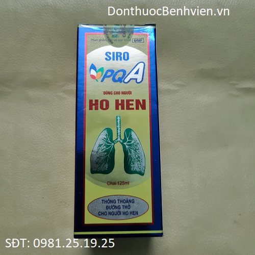 Dung dịch uống Siro PQA 125ml Dùng cho người ho hen