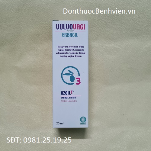Dung dịch xịt phụ khoa Vulvovagi Spray Erbagil 20ml