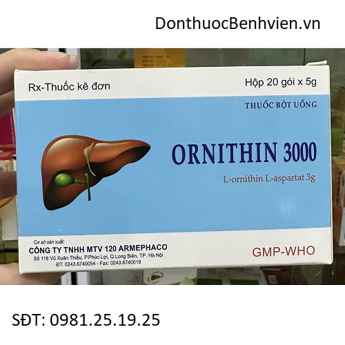 Thuốc Bột uống Ornithin 3000