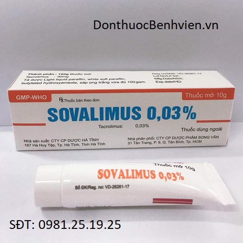Thuốc Mỡ Sovalimus 0.03%