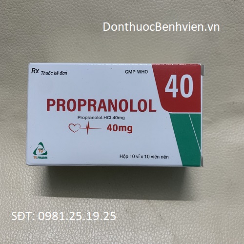 Viên nén Thuốc Propranolol 40mg TVpharm