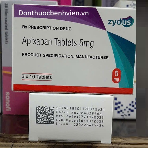 Viên nén bao phim Apixaban Tablets 5mg Zydus