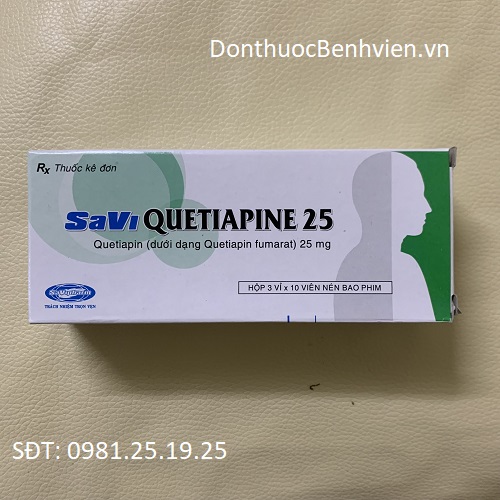 Viên nén bao phim SaVi Quetiapine 25mg