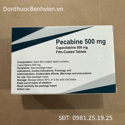 Viên nén bao phim Thuốc Pecabine 500mg