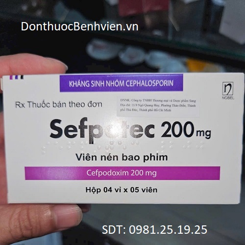 Viên nén bao phim Thuốc Sefpotec 200mg