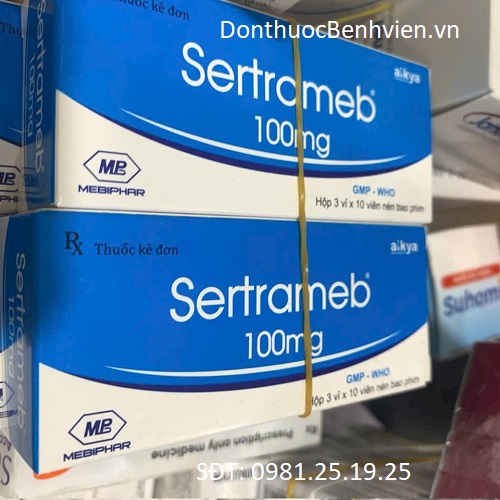 Viên nén bao phim Thuốc Sertrameb 100mg