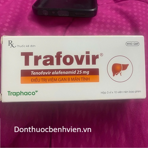 Viên nén bao phim Thuốc Trafovir 25mg