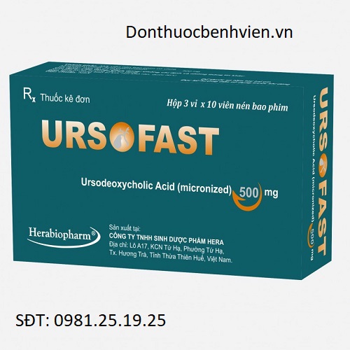 Viên nén bao phim Thuốc Ursofast 500mg