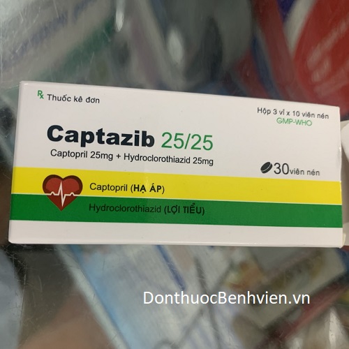 Viên uống Thuốc Captazib 25mg/25mg