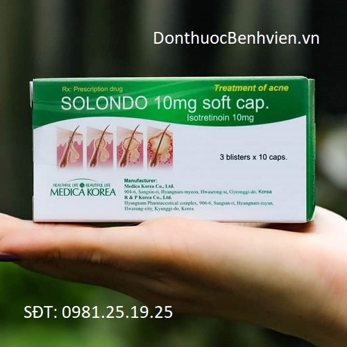 Viên uống trị mụn Thuốc Solondo 10mg