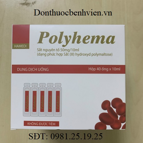Polyhema Dung dịch uống Polyhema - Hộp 40 ống 10ml | Donthuocbenhvien.vn